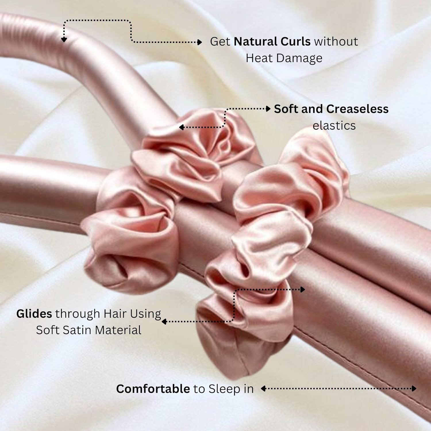 Elaur Satin Heatless Hair Rollers(Champagne)
