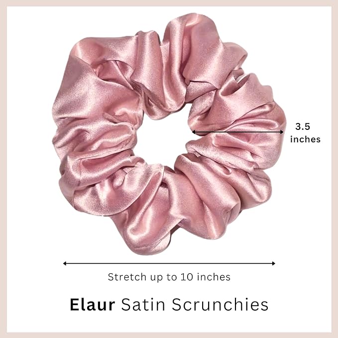 ELAUR Silk Scrunchies Satin for Women (Midnight)