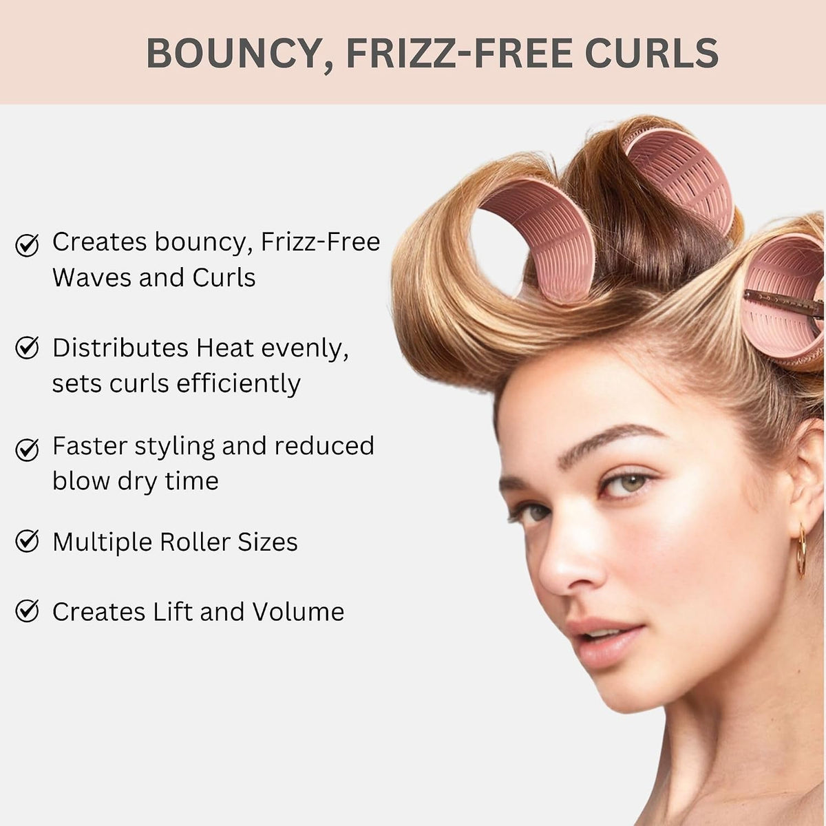 ELAUR Thermal Hair Rollers & Clips — PinkPie, 20 Pieces — product photo 3