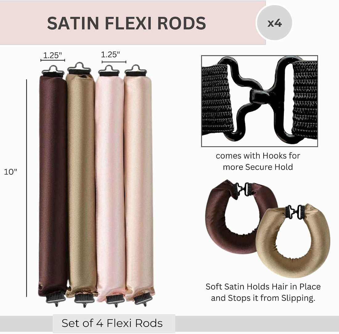 ELAUR Satin Heatless Curlers with Bonnet — 4 Pieces — product photo 2
