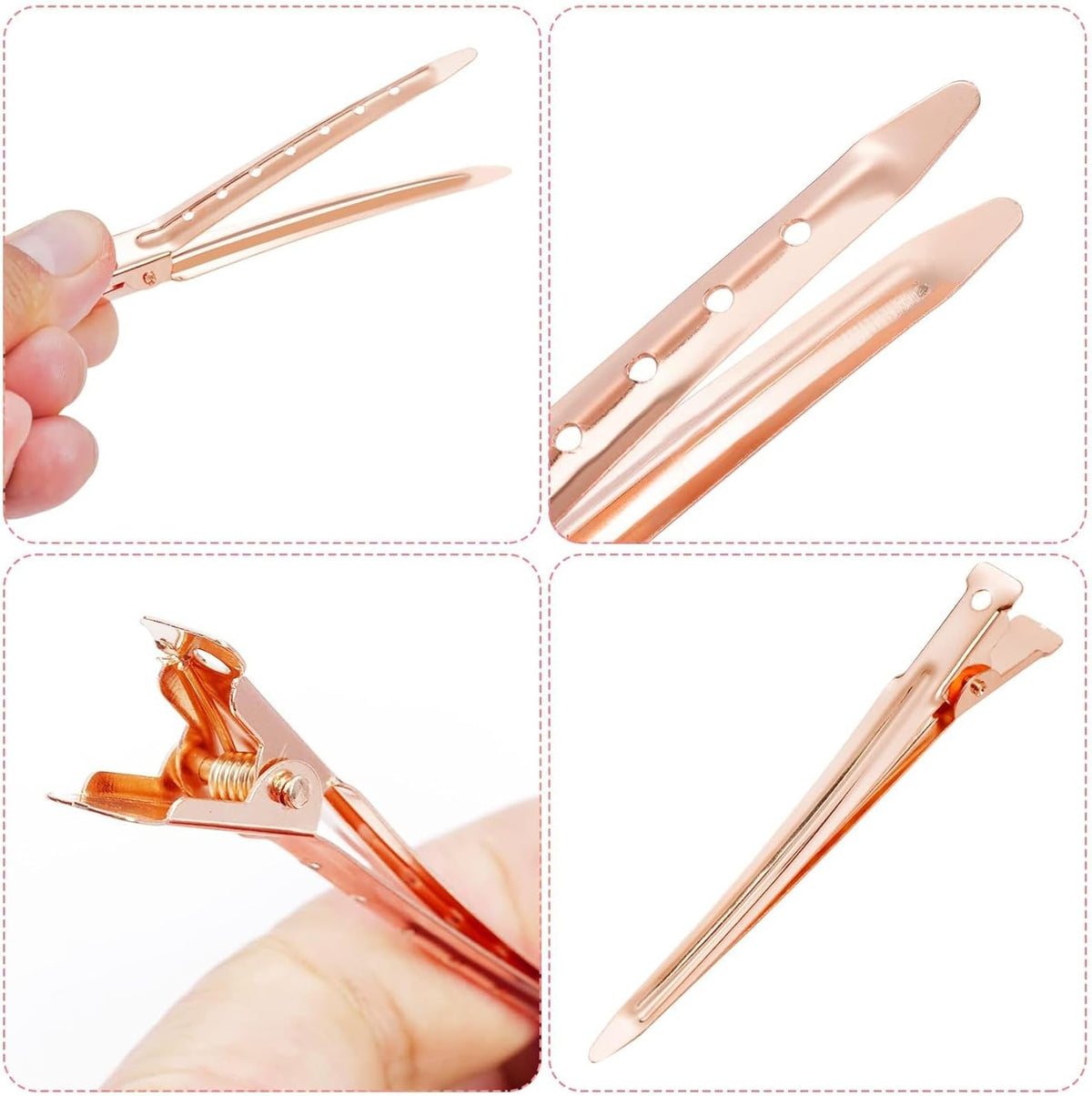 ELAUR Stainless Steel Sectioning Clips — Rose Gold — product photo 3