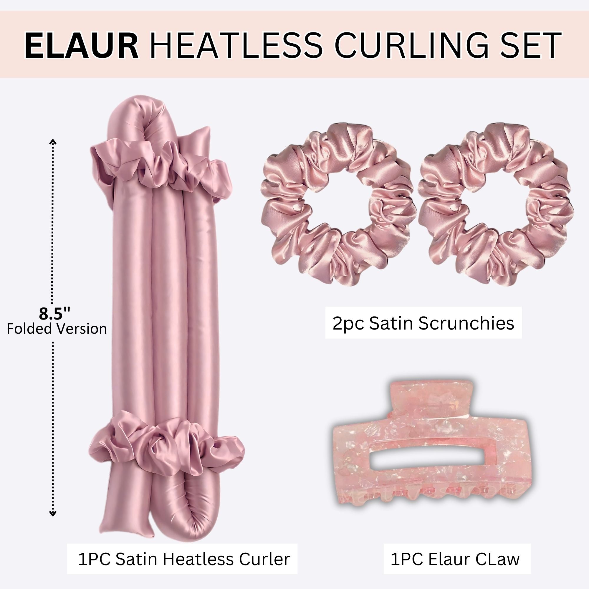 Elaur Satin Heatless Hair Rollers(Champagne)
