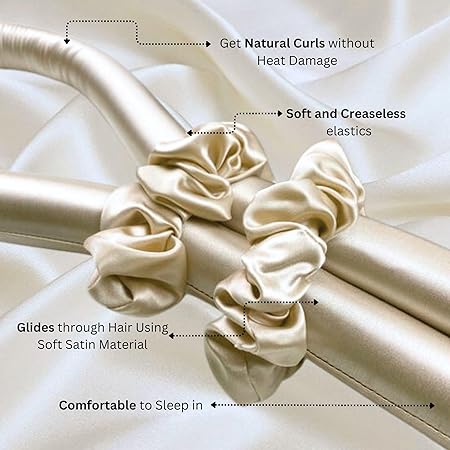 Elaur Satin Heatless Hair Rollers(Champagne)