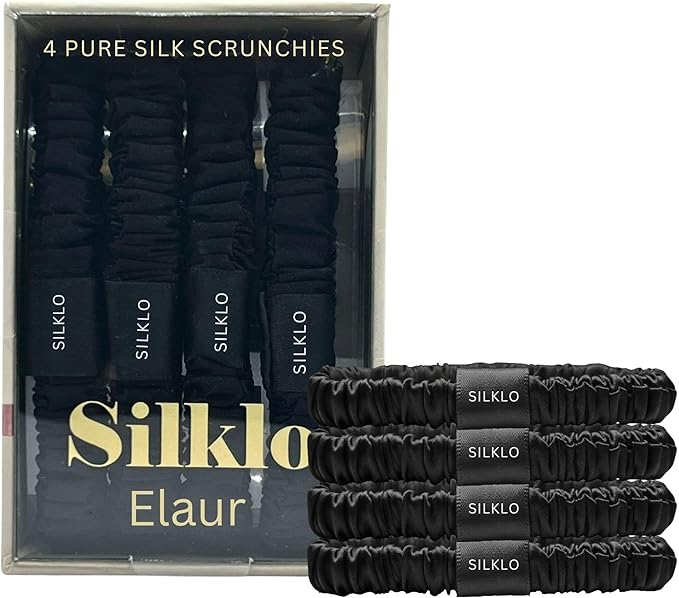 Silklo 100% Pure Silk Scrunchies Elastic Hair Band Hair Accessories