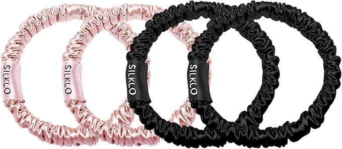 Silklo 100% Pure Silk Scrunchies Elastic Hair Band Hair Accessories