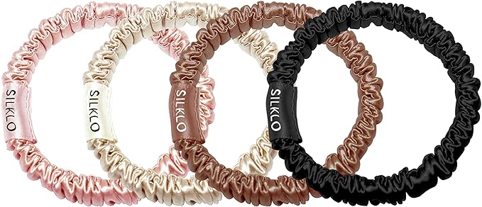 Silklo 100% Pure Silk Scrunchies Elastic Hair Band Hair Accessories