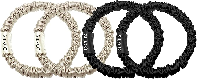 Silklo 100% Pure Silk Scrunchies Elastic Hair Band Hair Accessories