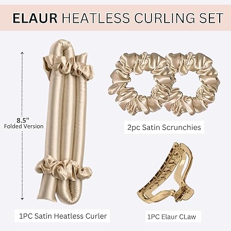 Elaur Satin Heatless Hair Rollers(Champagne)