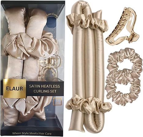 Elaur Satin Heatless Hair Rollers(Champagne)