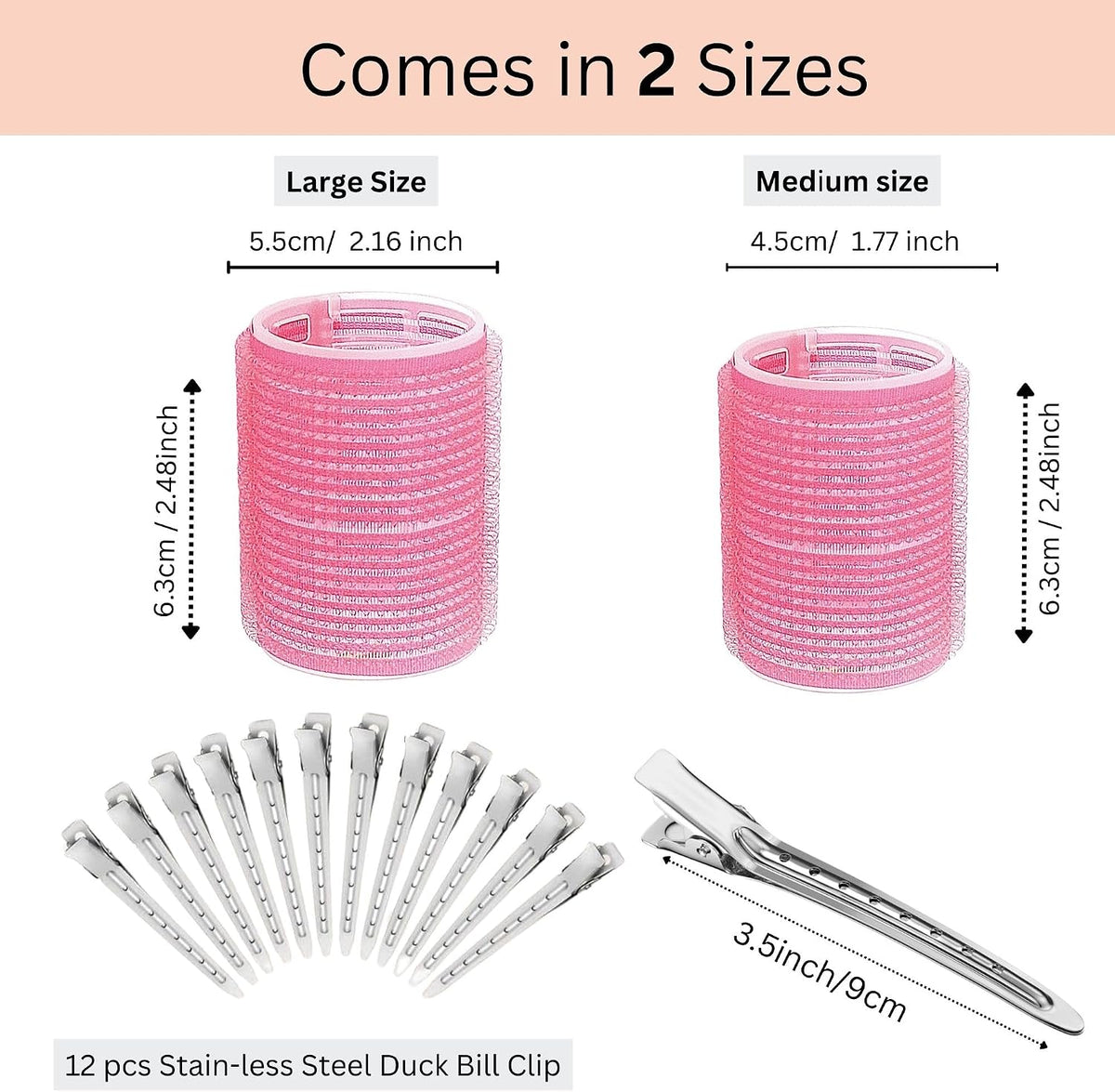 ELAUR Self-Grip Hair Rollers & Clips — Large & Medium — product photo 2