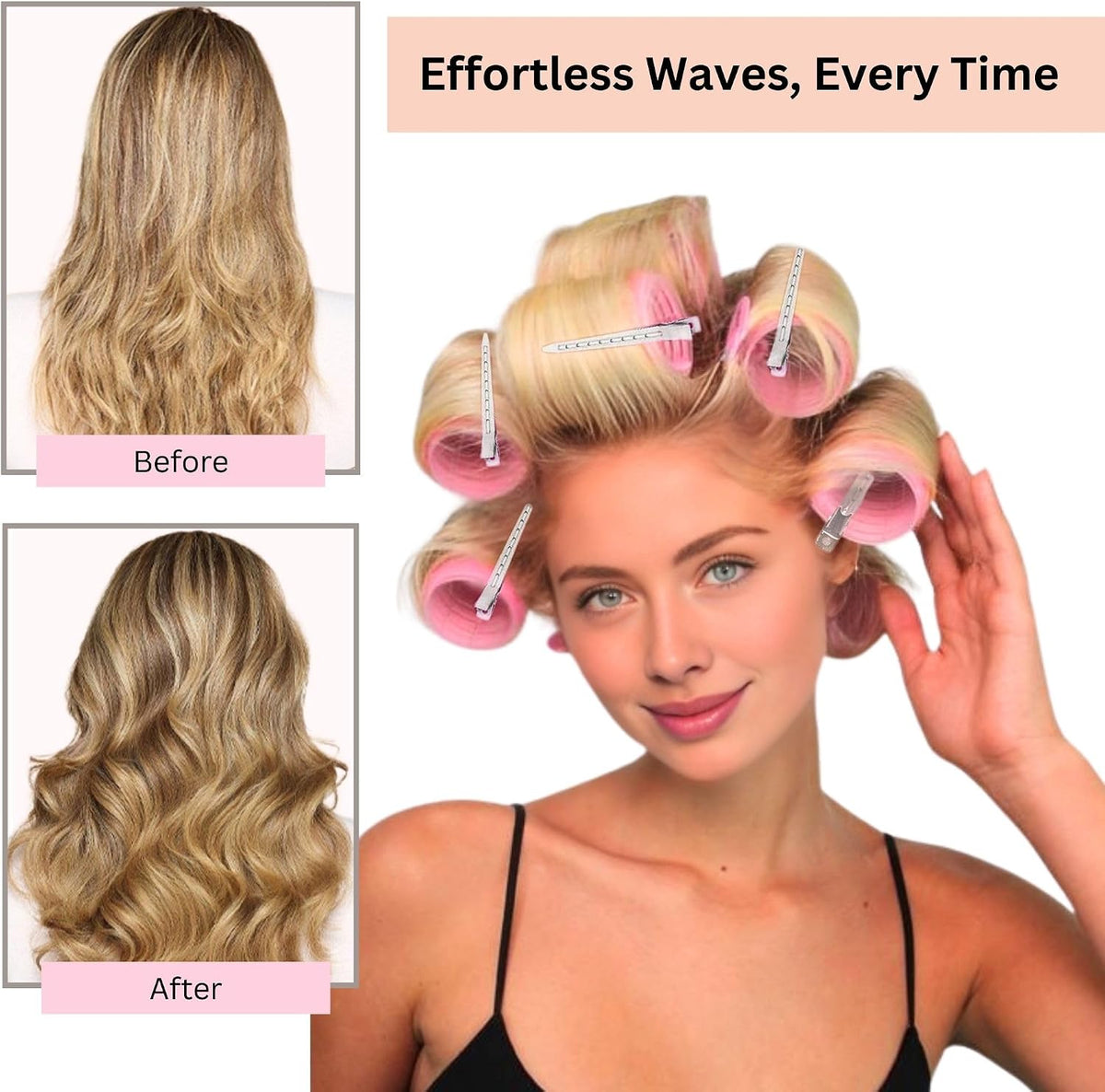 ELAUR Self-Grip Hair Rollers & Clips — Large & Medium — product photo 3