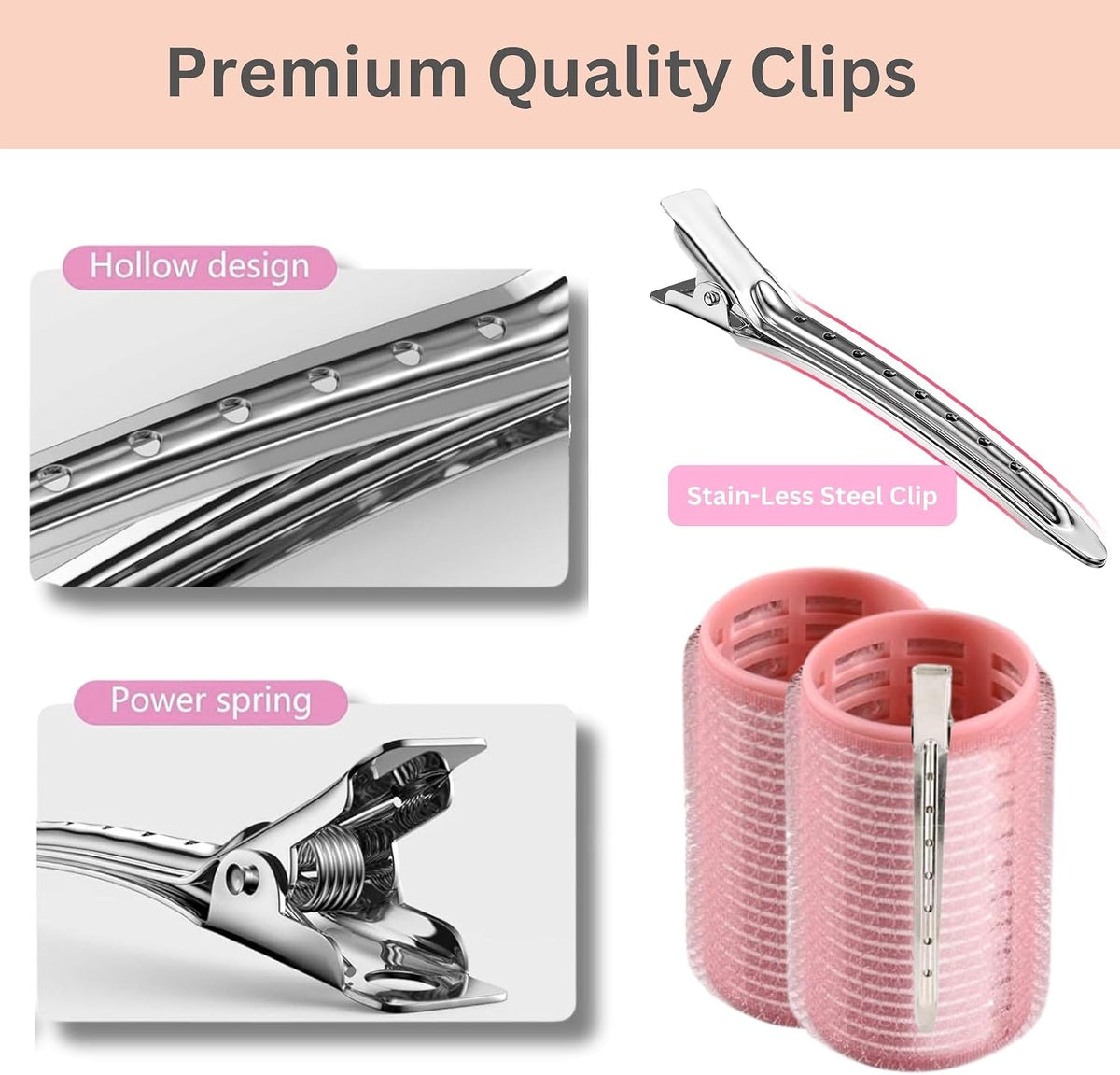 ELAUR Thermal Hair Rollers & Clips — PinkPie, 20 Pieces — product photo 5