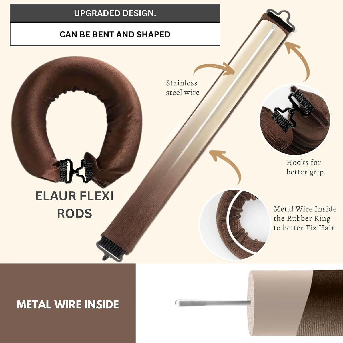 ELAUR Satin Heatless Curlers with Bonnet — 4 Pieces — product photo 3