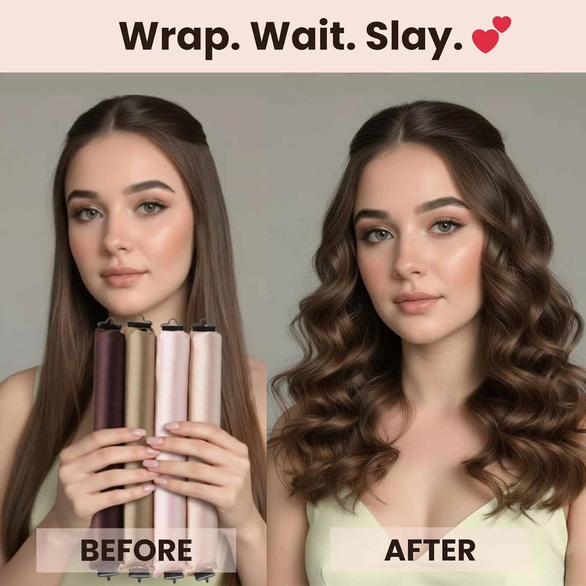 ELAUR Satin Heatless Curlers with Bonnet — 4 Pieces — product photo 5