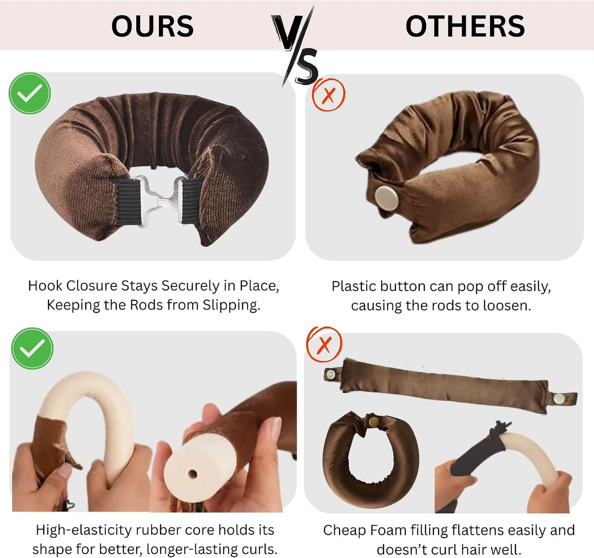 ELAUR Velvet Heatless Curlers — 4 Pieces — product photo 3