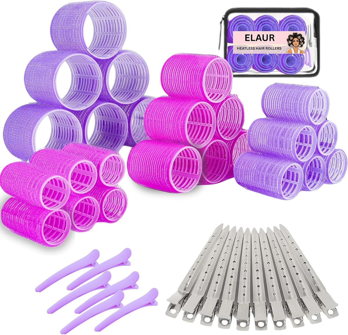 ELAUR Self-Grip Roller Set — 40 Pieces + Storage Bag — product photo 1
