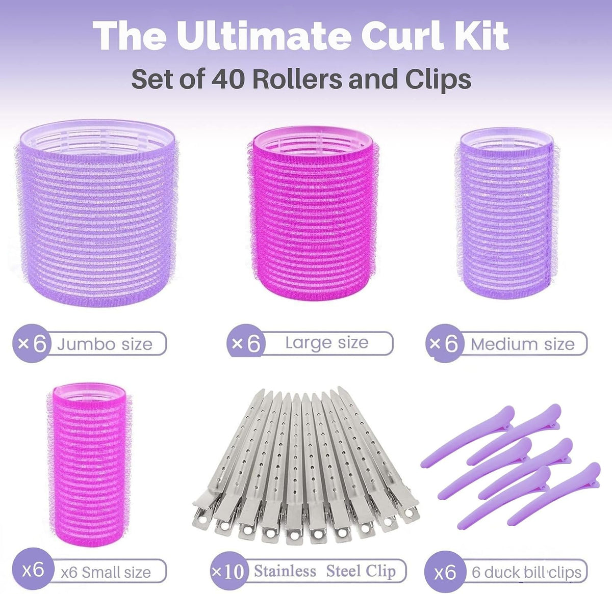 ELAUR Self-Grip Roller Set — 40 Pieces + Storage Bag — product photo 5
