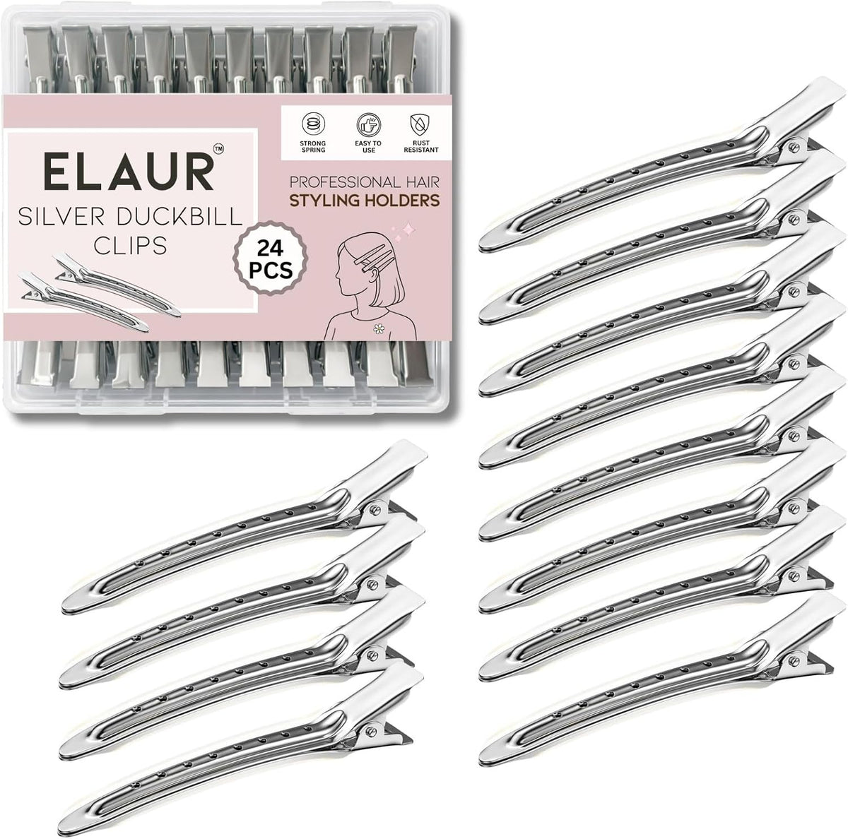 ELAUR Stainless Steel Sectioning Clips — Silver — product photo 1