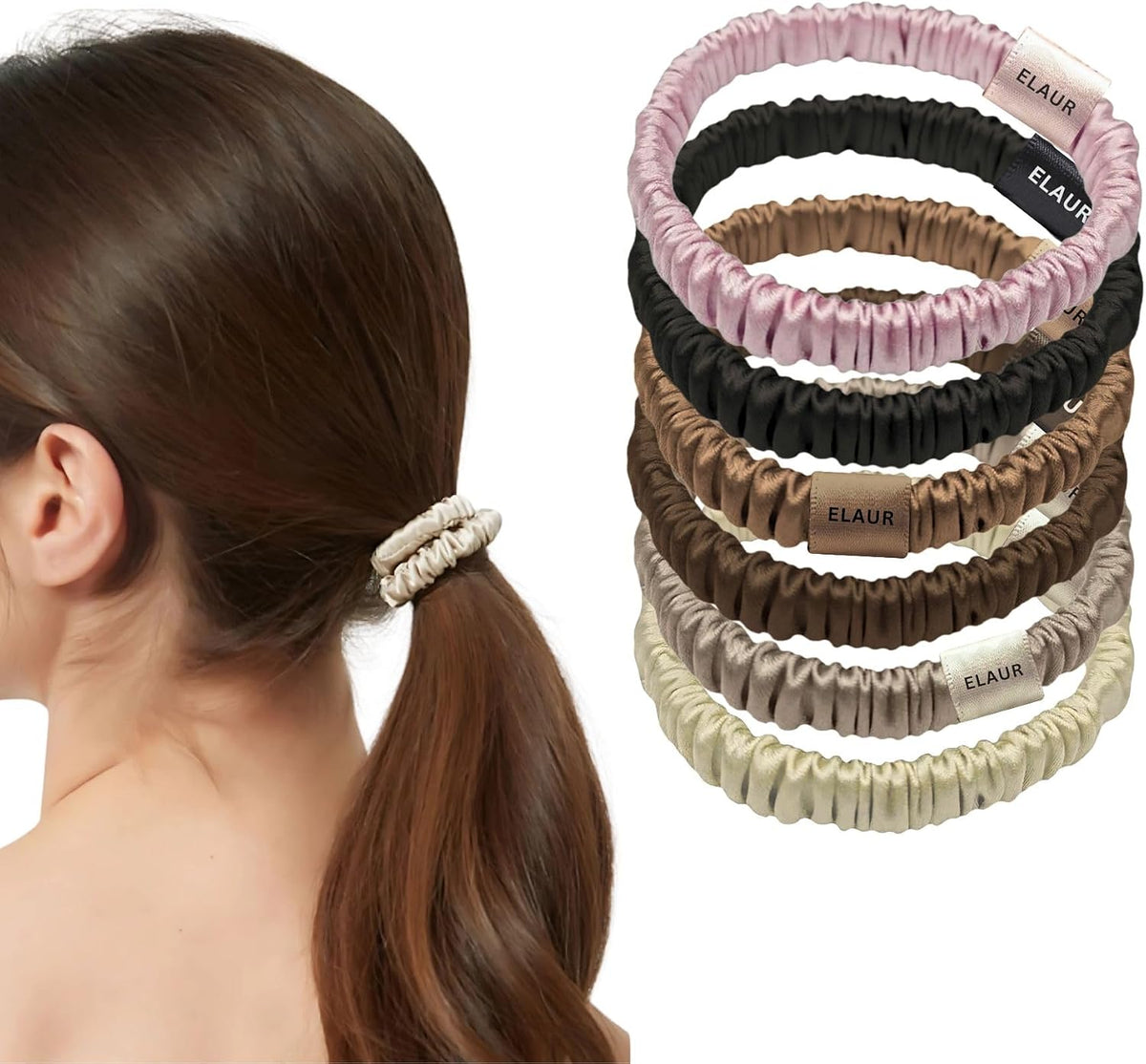 ELAUR Satin Scrunchies — SunRise, Pack of 6 — product photo 1