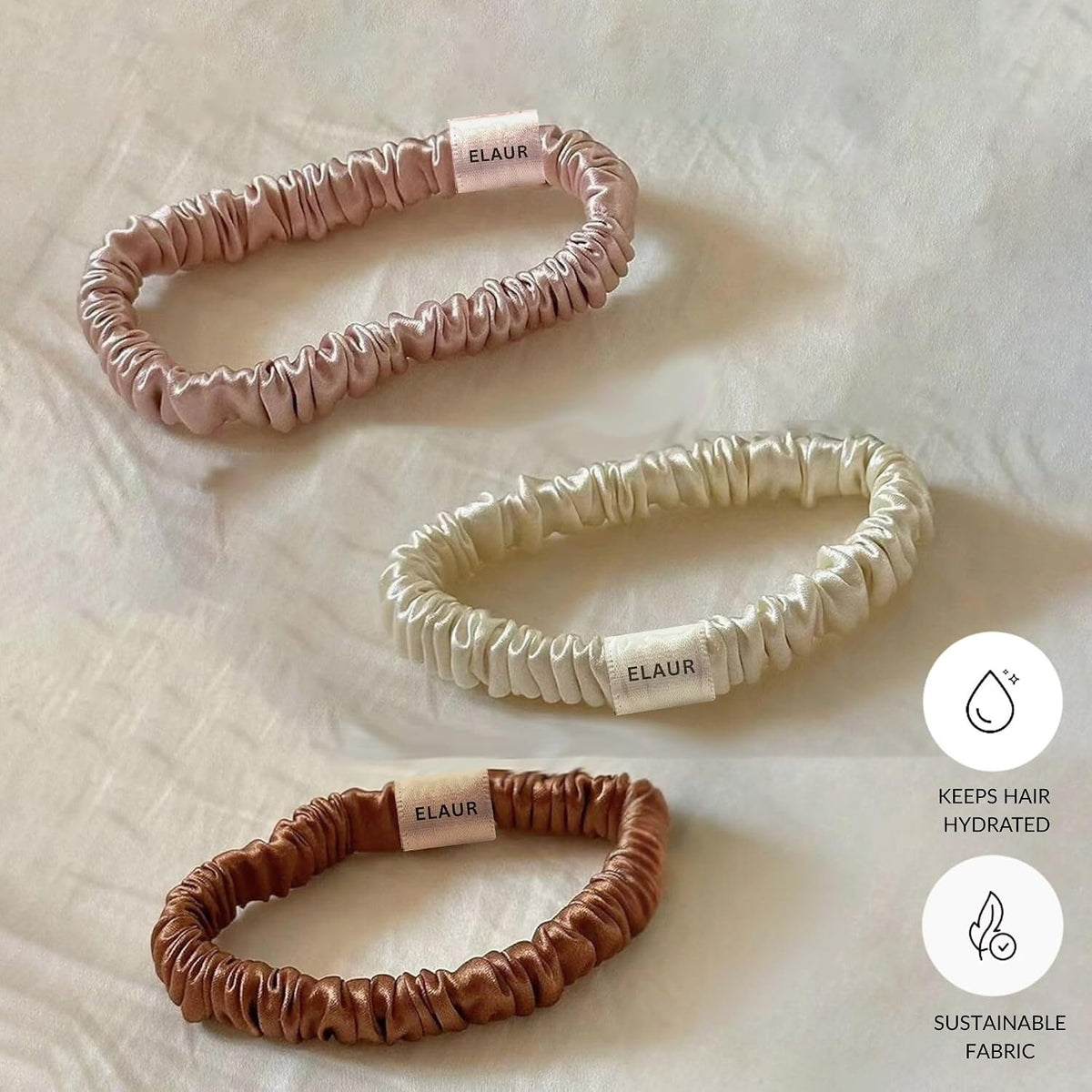 ELAUR Satin Scrunchies — SunRise, Pack of 6 — product photo 4