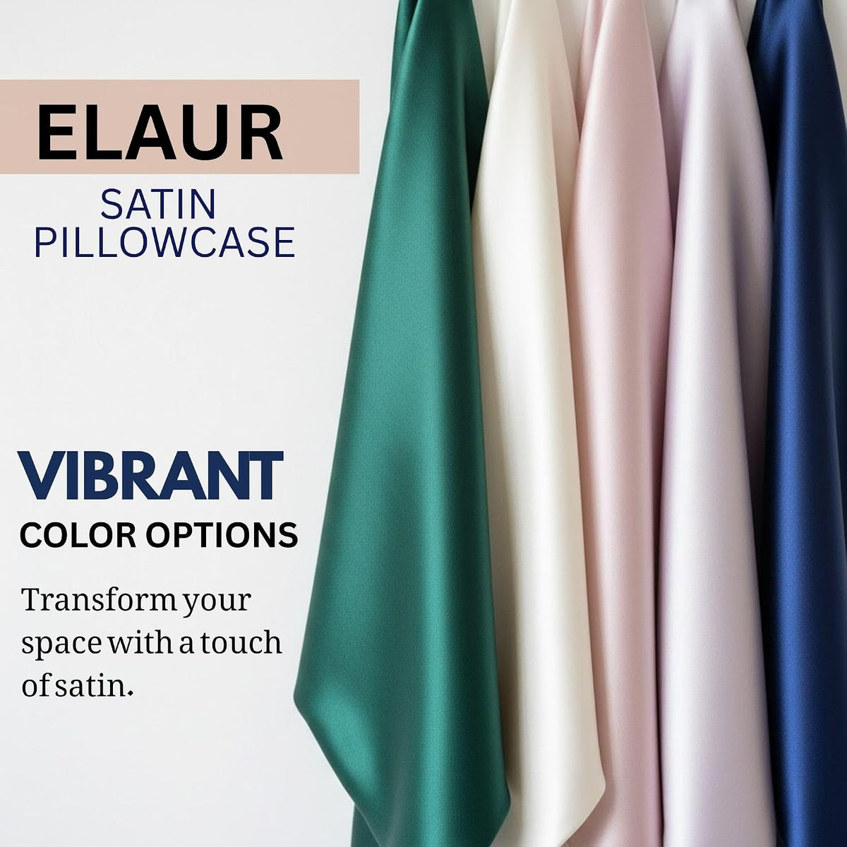 ELAUR Satin Pillowcases — Dark Grey, Pack of 2 — product photo 5
