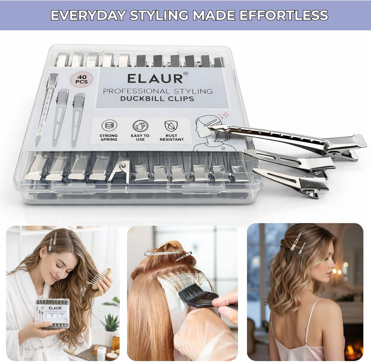 ELAUR Stainless Steel Sectioning Clips — Silver Grey, 40 Pieces — product photo 3