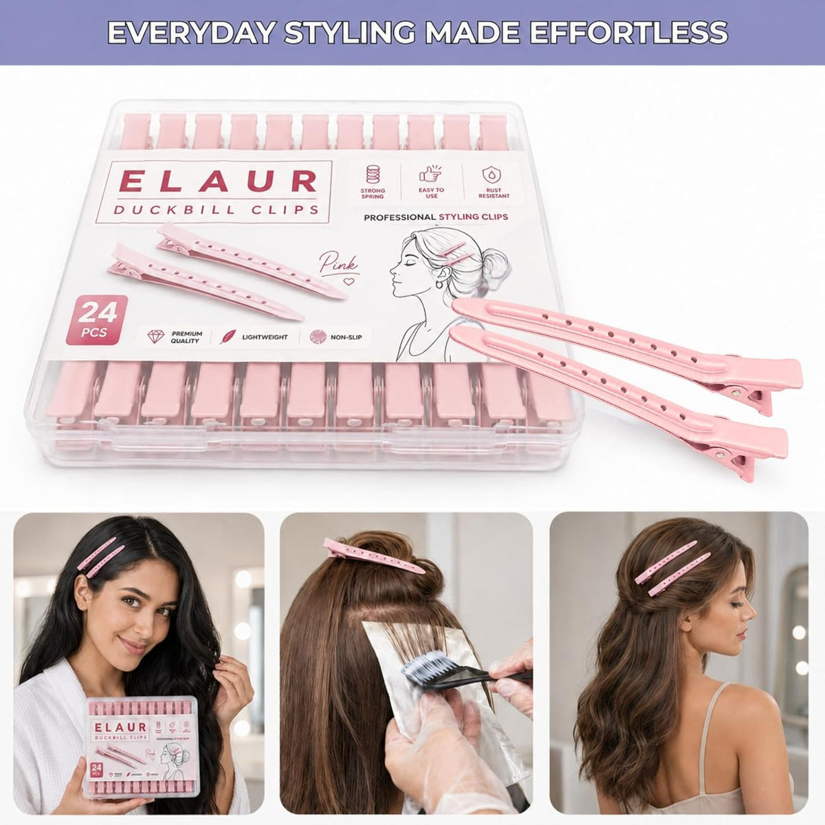 Stainless Steel Sectioning Clips — Pink, 24 Pieces — photo 3