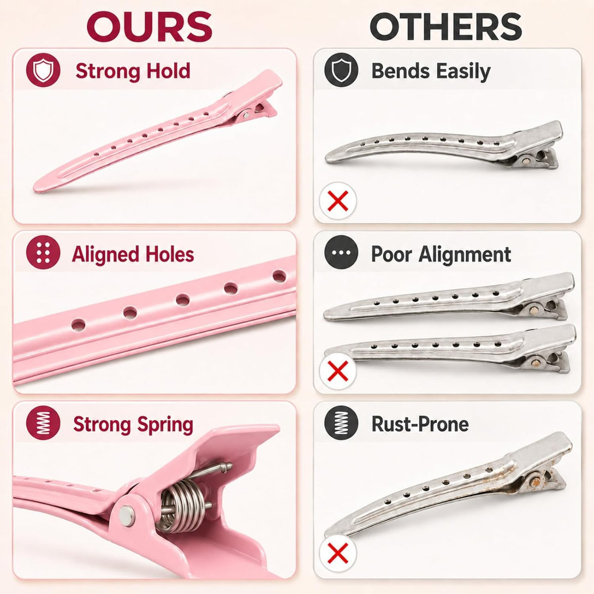 Stainless Steel Sectioning Clips — Pink, 24 Pieces — photo 4