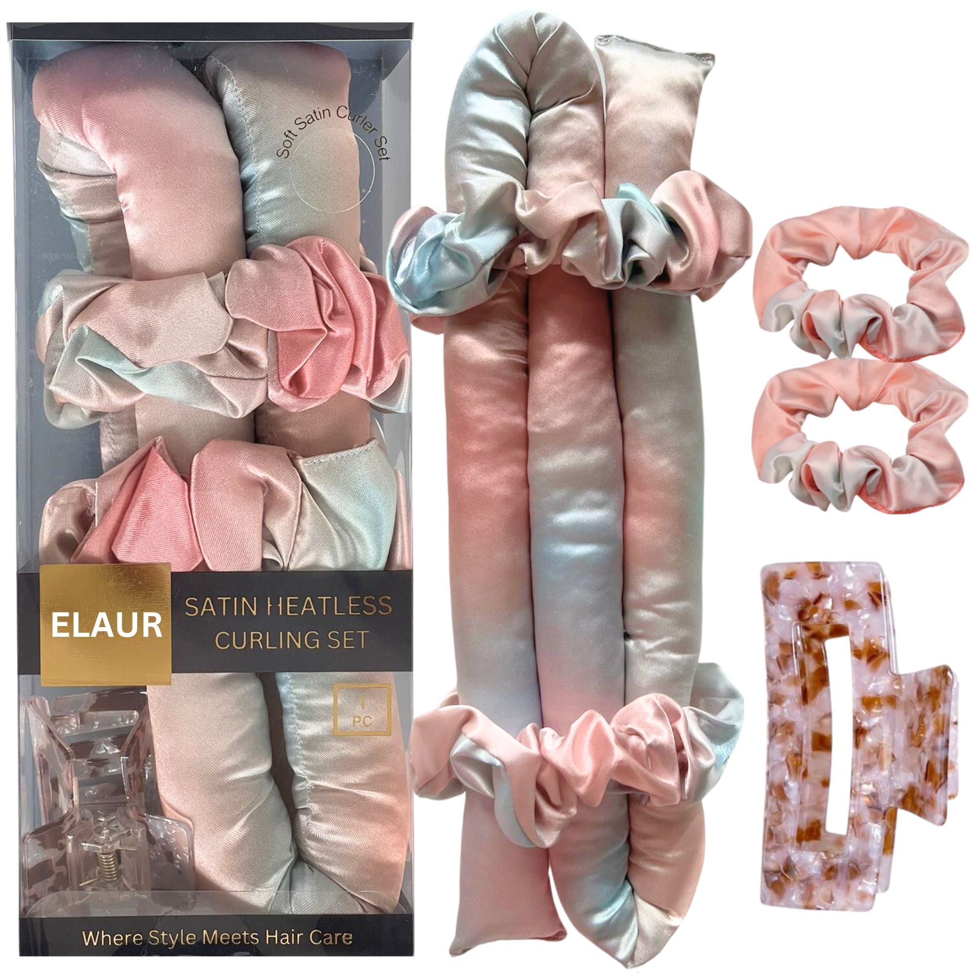 Elaur Satin Heatless Hair Rollers(Champagne)