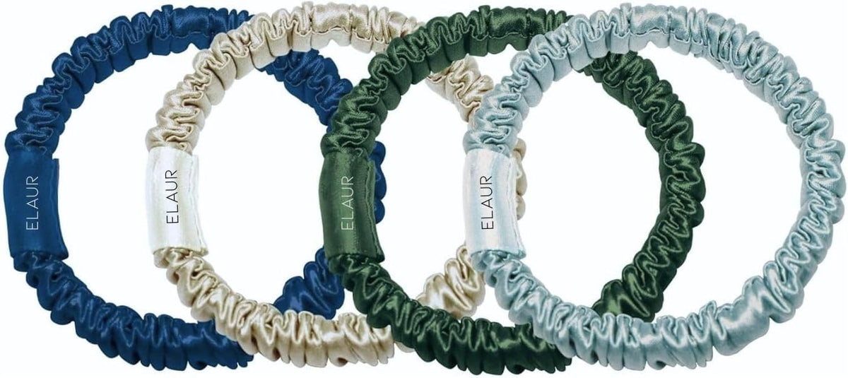 SILKLO 22 momme mulberry silk scrunchies — product photograph