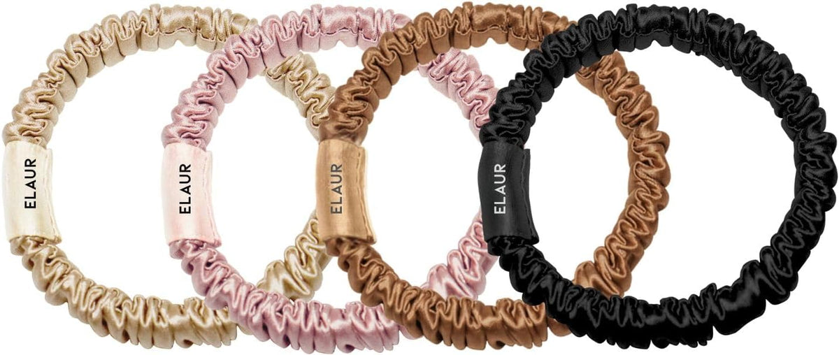 SILKLO 22 momme mulberry silk scrunchies — product photograph