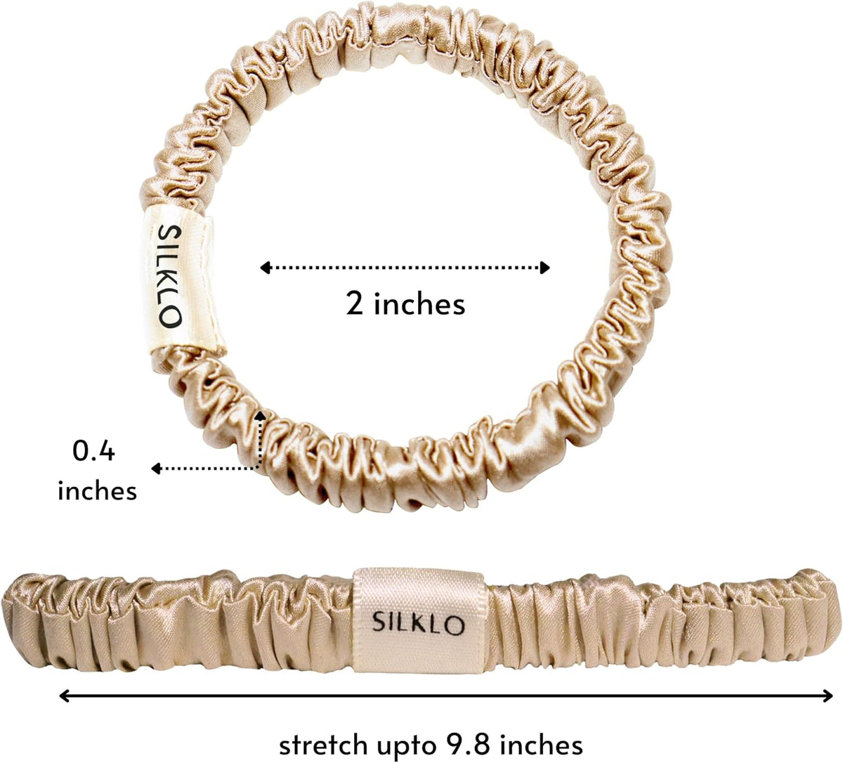 SILKLO 22 momme mulberry silk scrunchies — Amazon product photograph